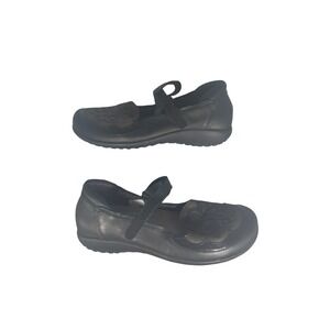 NAOT Black Leather Mary Jane Comfort Shoes Womens Size 40 EU 9 M US Embroidered